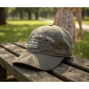 Disney World True Vintage Mickey Mouse Embroidered Adjustable Baseball Cap Green